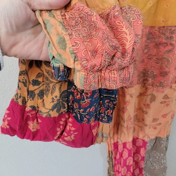 Earthbound Trading Co. Patchwork Pants Size M 100% Cotton Boho Hippie Festival - Picture 3 of 8